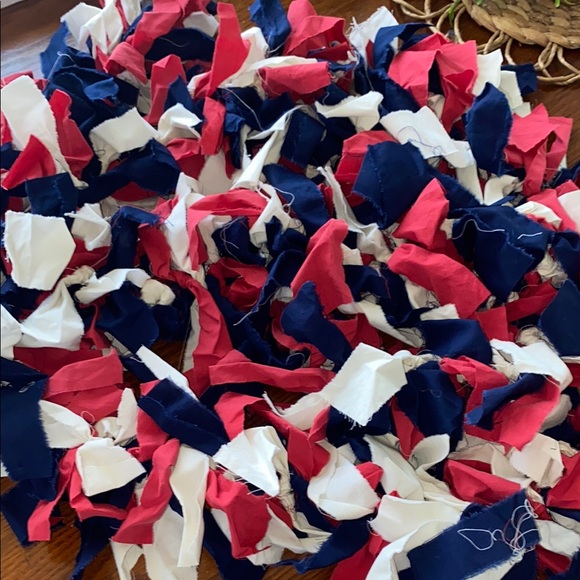 Other - Patriotic Red, White, and Blue Fabric Scraps Garlands - Handmade Bundle of 2